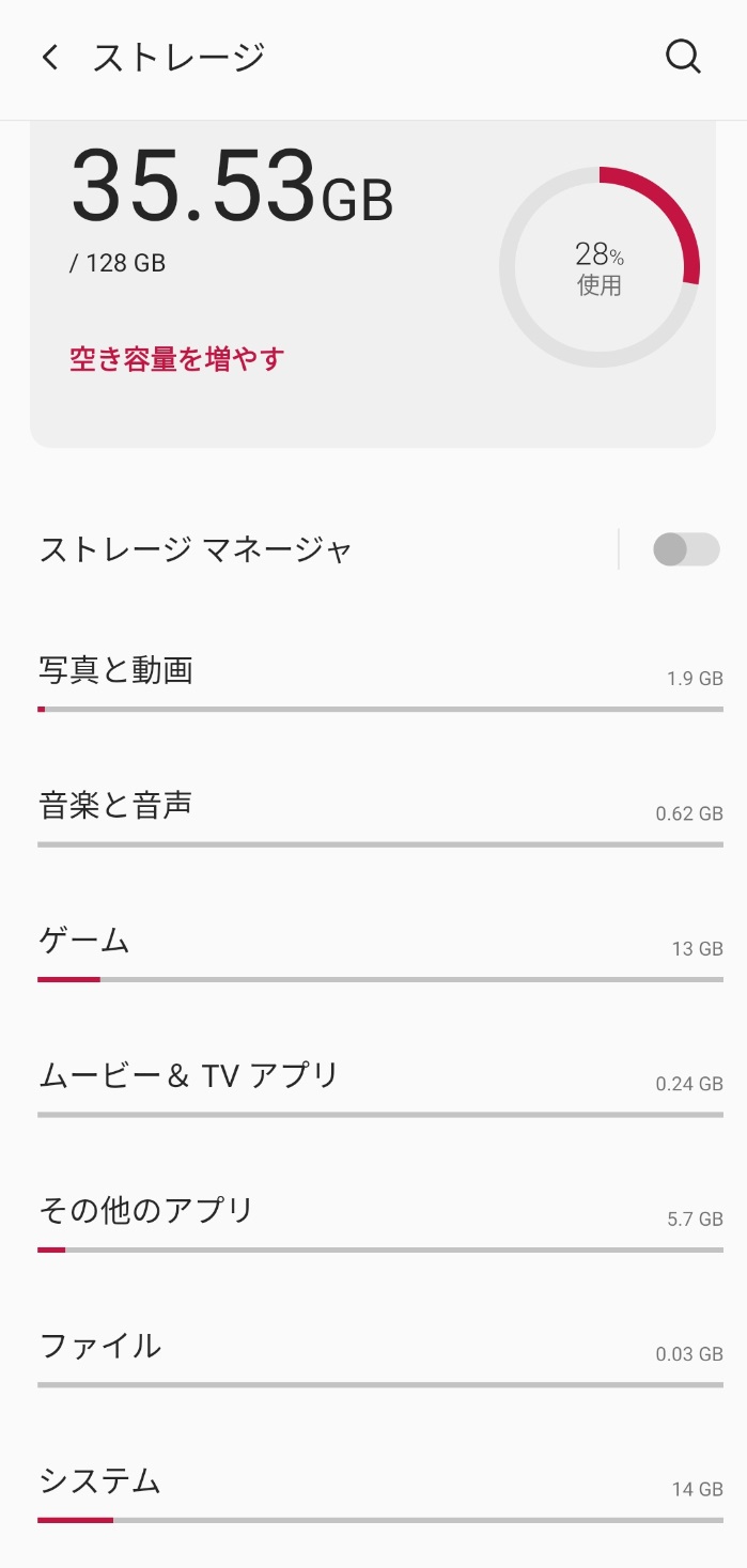 OnePlus 9Rのストレージ容量