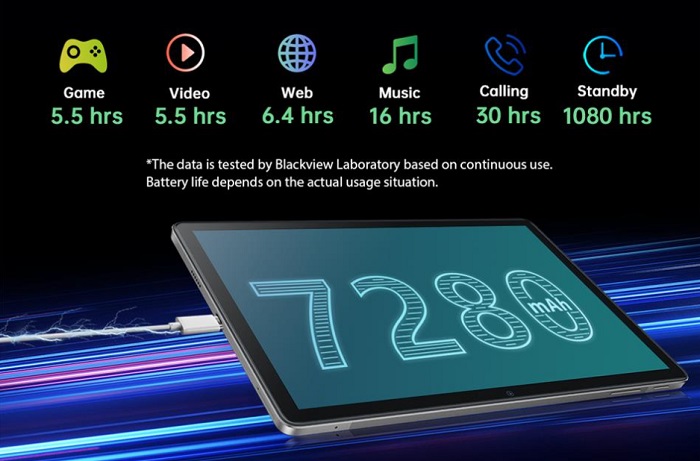 Blackview Tab 13のバッテリー容量