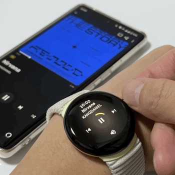 Pixel Watchで音楽再生アプリを操作