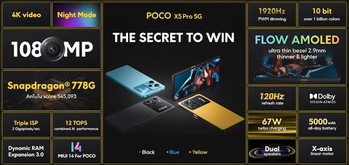 POCO X5 Pro 5Gのスペック・特徴