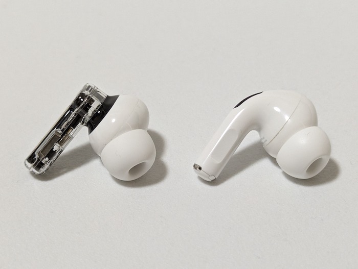 Nothing Ear (2)とAirPods Pro（第2世代）のサイズ感を比較