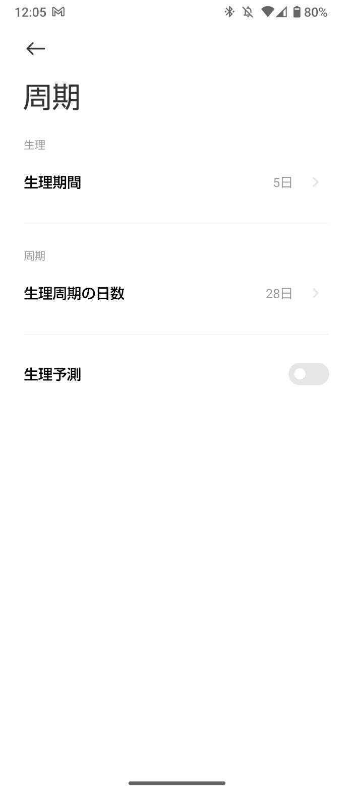 Xiaomi Smart Band 8の月経モニタリング